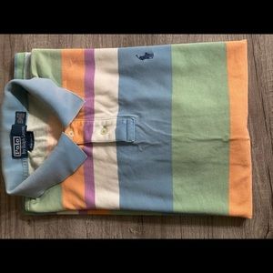 Vintage Polo Ralph Lauren short sleeve tennis shirt in rare pastel colors.